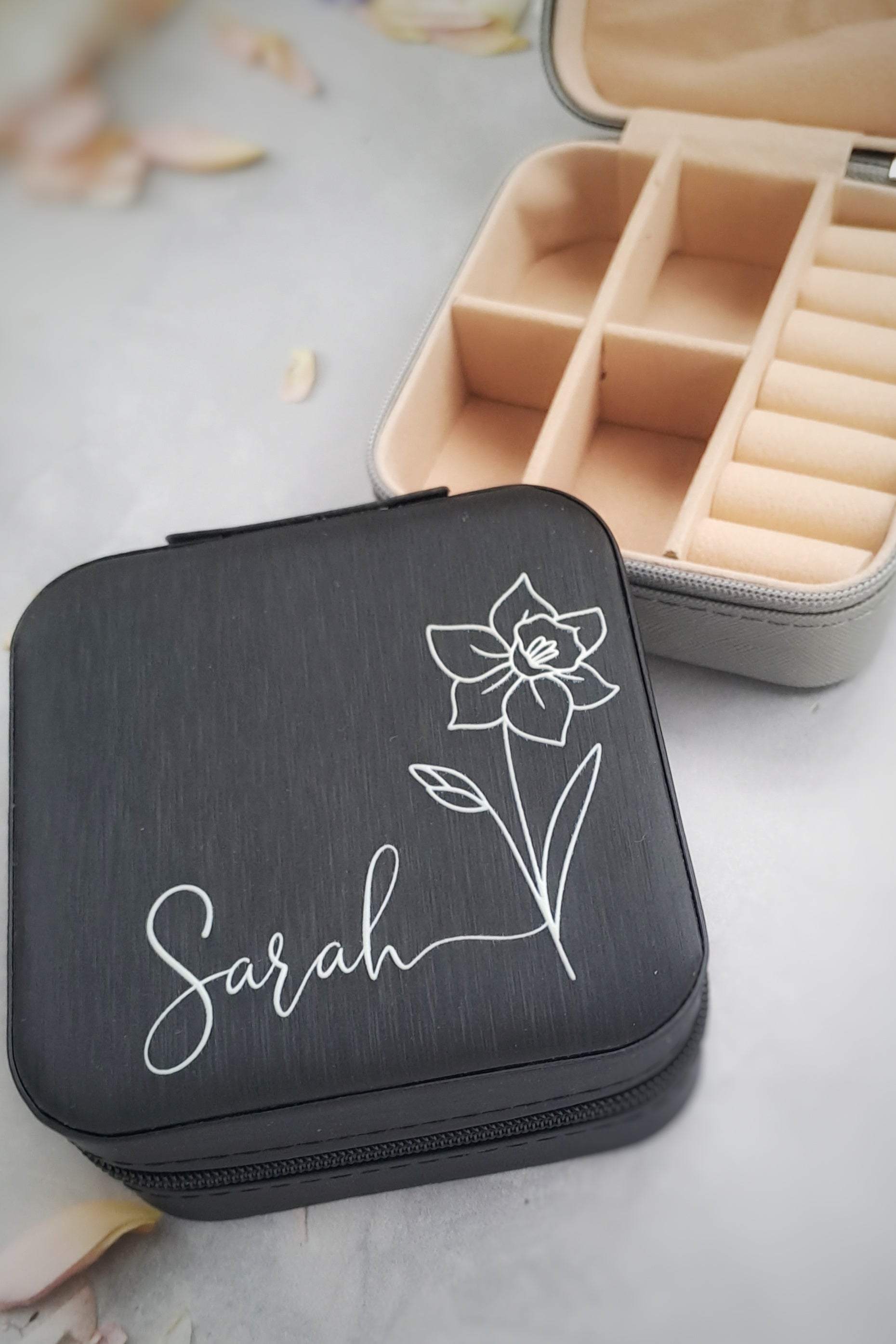 Birth flower personalised  Jewellery Box Gift Smooches Bridal   