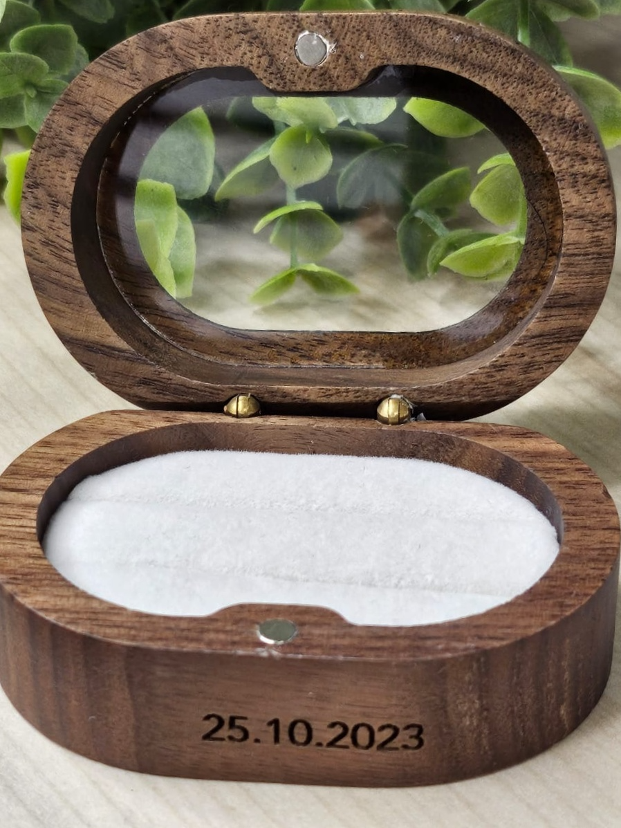 Engraved ring box  Smooches Bridal   